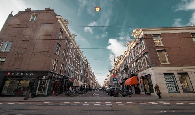 Shopping Street in Amsterdam
