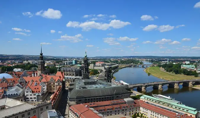 Panoramic view of Dresden with the River Elbe