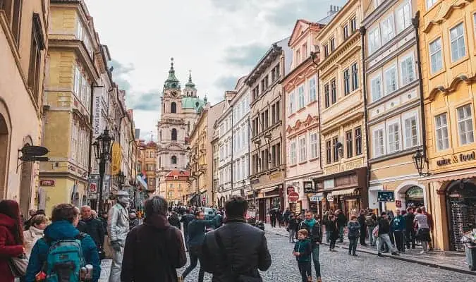 Shopping area in Prague