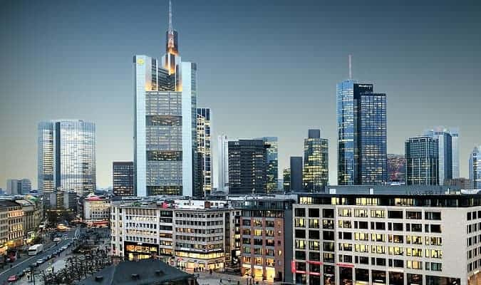 Shopping area in Frankfurt - Panoramic View